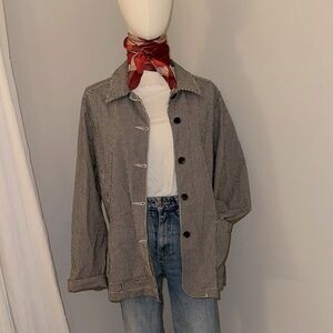 Vintage black and white chore jacket
